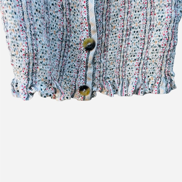 Japna Women’s M Runched Geometric Print Cami Tank Top, Japna Smocked Tops - Picture 6 of 9